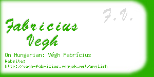 fabricius vegh business card
